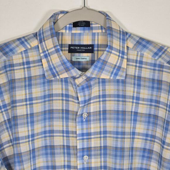 Peter Millar Men's Long Sleeve Summer Chambray Button Down Shirt. Size Large. - Picture 3 of 6